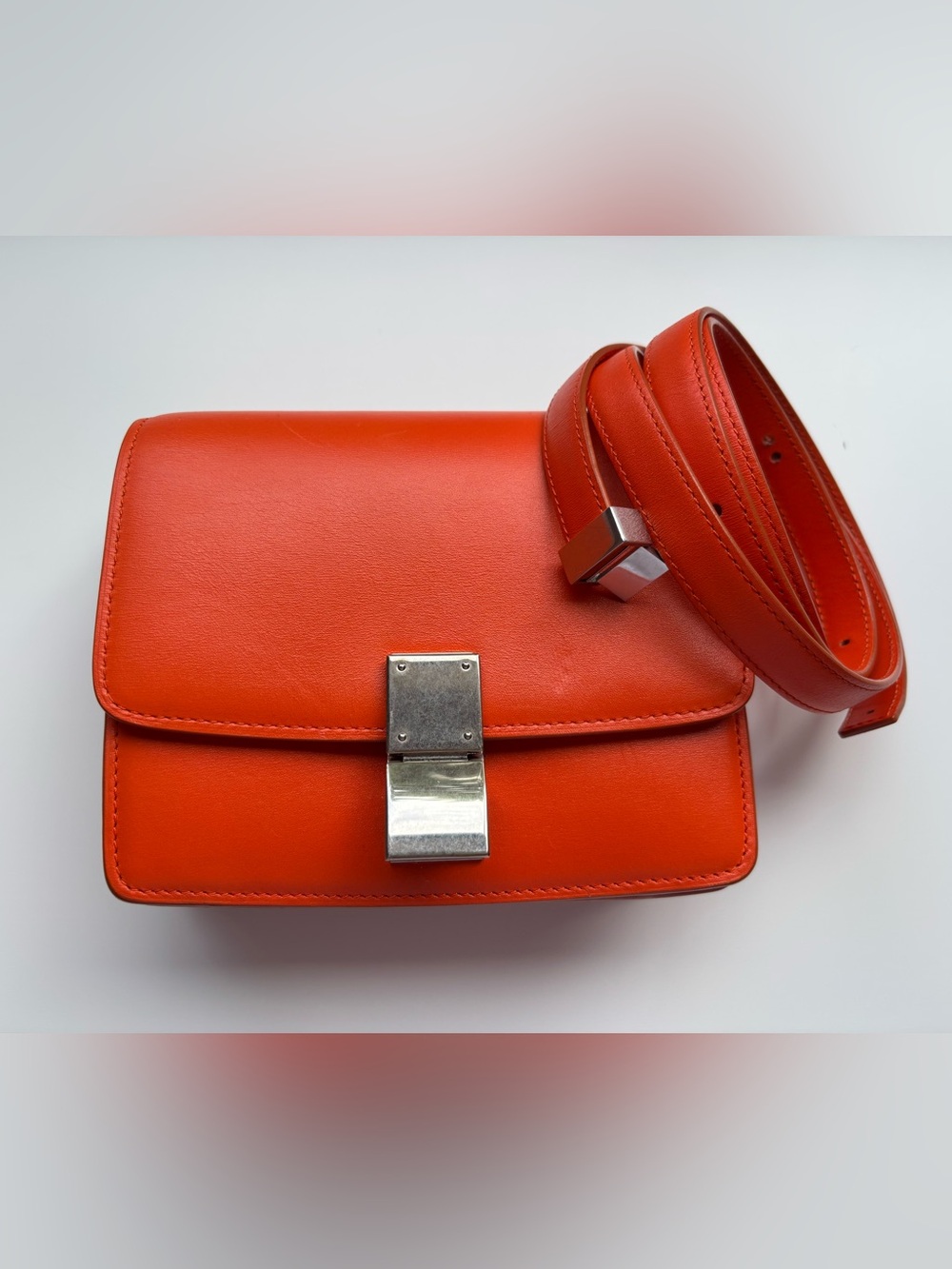 2017 Céline Classic Box Bag Orange crossbody